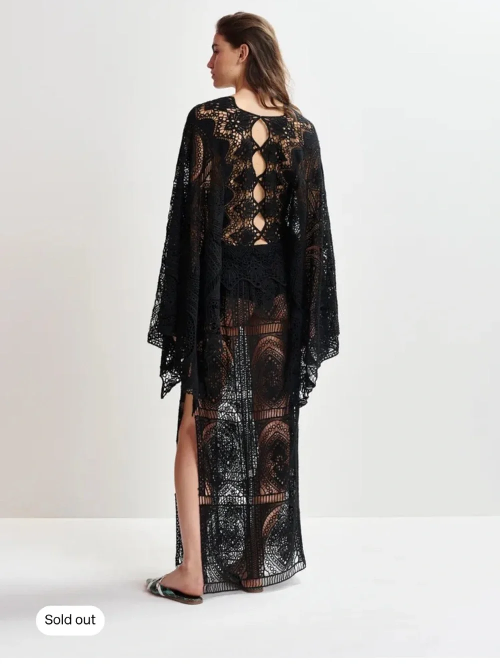 Essentiel Antwerp Black HISSOURI Crochet Caftan - Picture 5 of 9